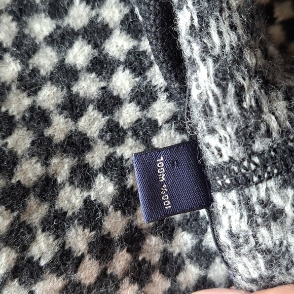 Land's End Wool Chic Checkered Traditional Button Up Cardigan Jacket - Picture 7 of 8